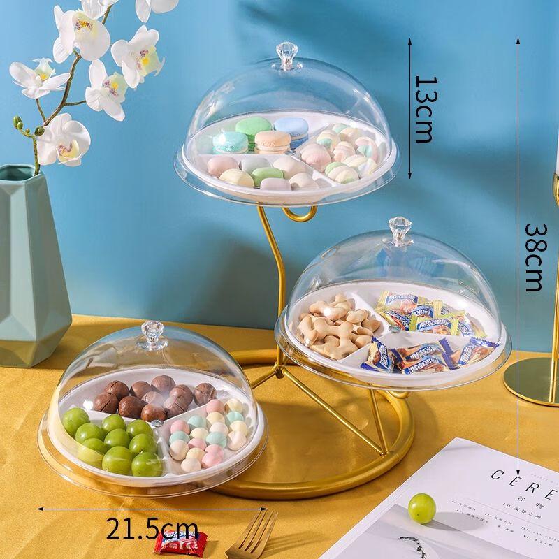 Divided Acrylic Food Display Platter with Lid