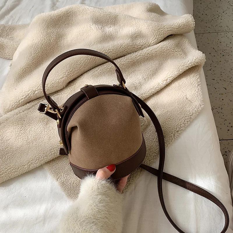 

Винтажная женская сумка-мешок через плечо, контрастного цвета, женственный французский стиль, новый модный тренд