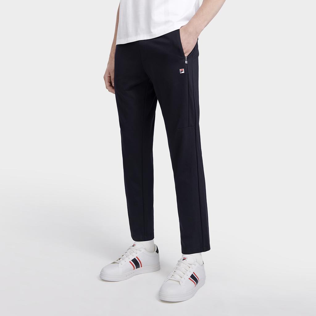 Fila Solid Color Straight Leg Knitted Breathable Casual Pants Men Bottoms Legendary-Blue F11M321605B-NV