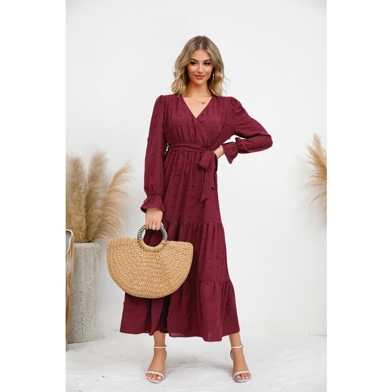 Einfarbiges Swing-Freizeitkleid