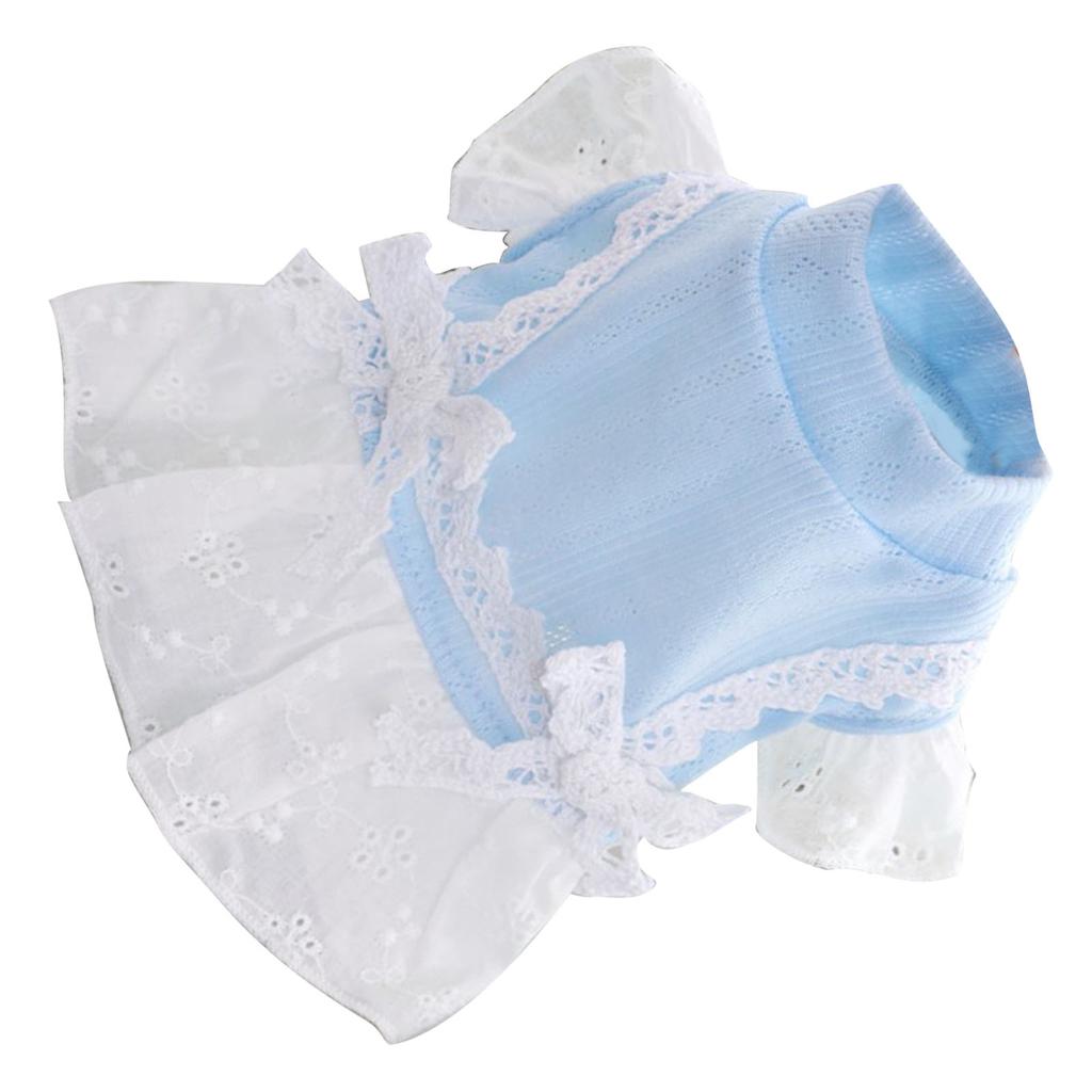 Dog Princess Dress Polyester Soft Breathable Fashionable Puppy Dress Skirt for Spring and Summer Blue XL