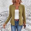 Modischer Strick-Cardigan Damen Langarm Einfarbig Vielseitiger Pullover-Mantel