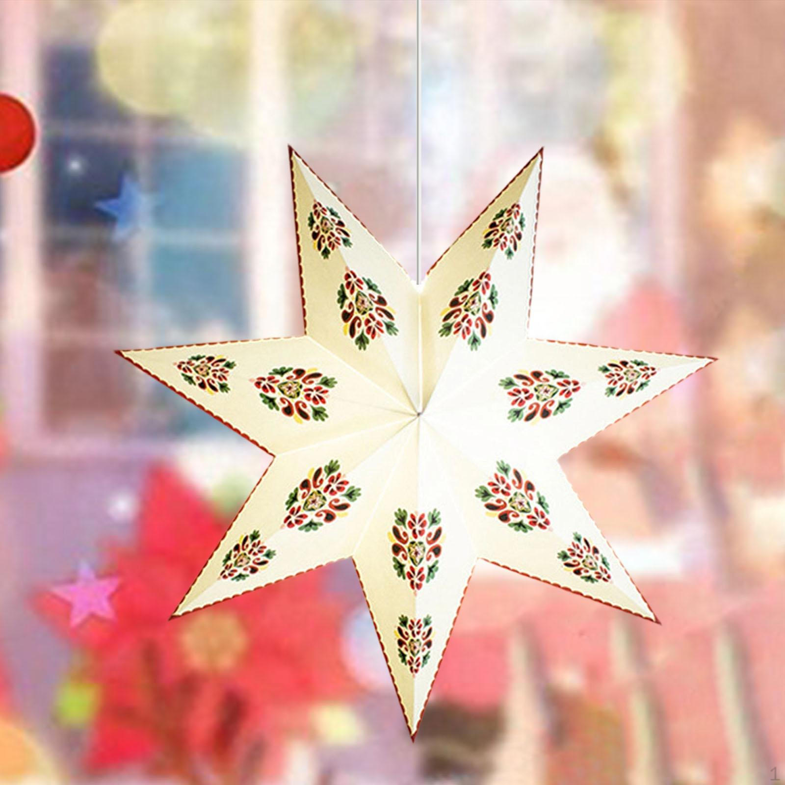

Paper Lamp Shade Christmas Cardstock Decoration Nordic Pointed Star for Holidays Cafe Party