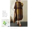 Summer New Temperament Literary Retro Printed Lapel Loose Large Size Vacation Dresses
