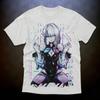 T-shirt Estiva 2026 Cyberpunk Edgerunners Lucy Rosa Ciano Glitch Neon Stampa Personaggio Completo Oversize Casual per Unisex Unisex