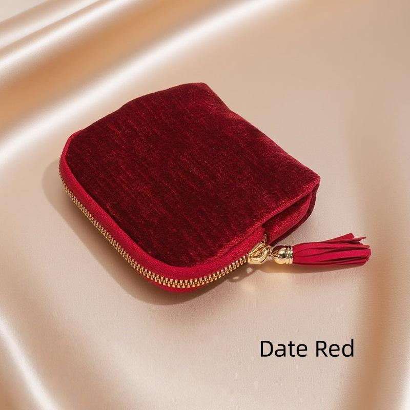 Women's Travel Flannelette Zipper Pouch Portable Modern Luxury Jewelry Packaging Bag Necklace Ring Storage Container