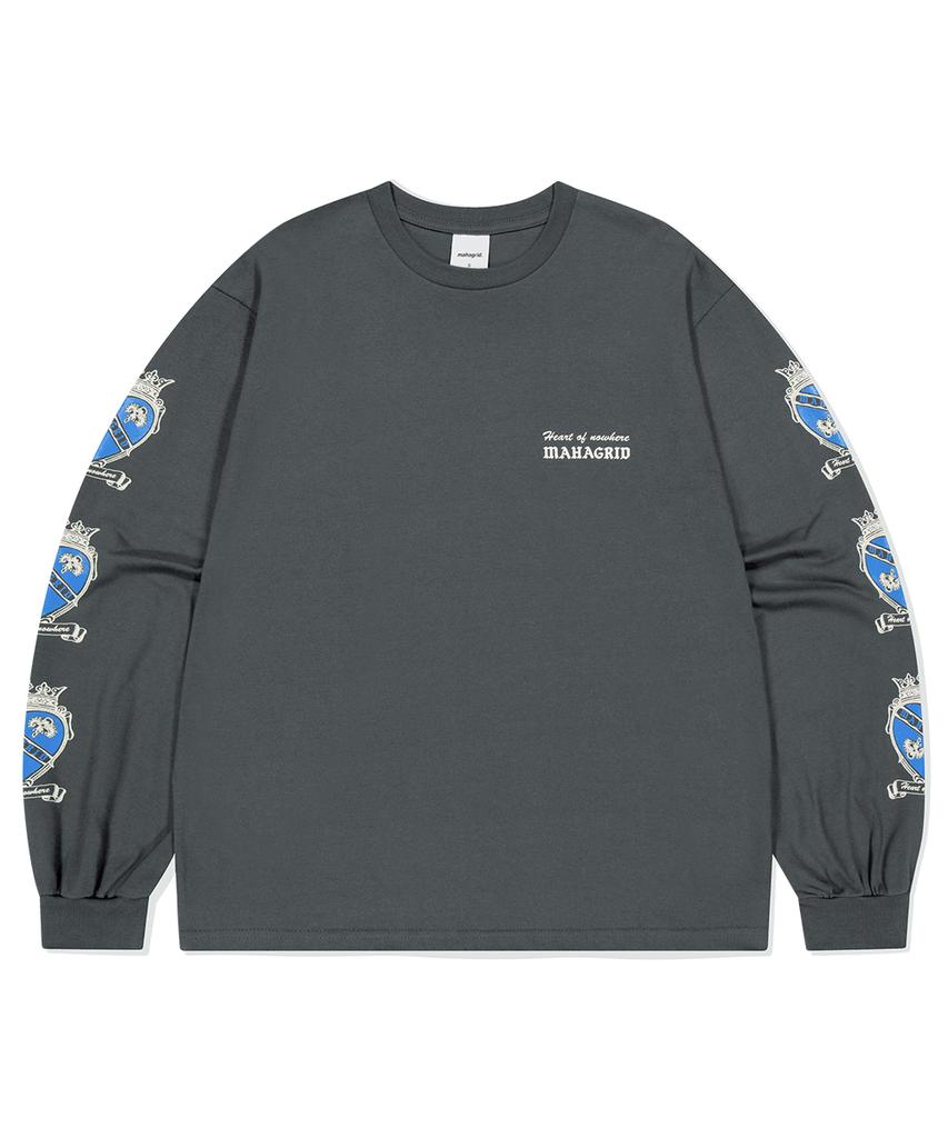 MAHAGRID Heart Logo Ls Tee Charcoal(Mg2Efmt566A)