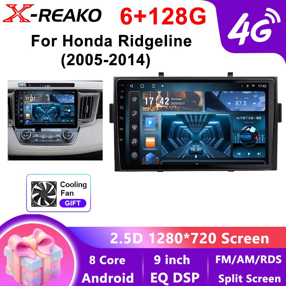 X-REAKO Car Video Player for Honda Ridgeline 2005-2014 GPS Navigation Built-in Dsp Carplay Autoradio Android Head Unit