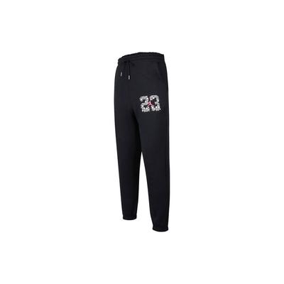 23 Fleece-Lined Letter Print Sweatpants Men Bottoms Black DJ0192-010