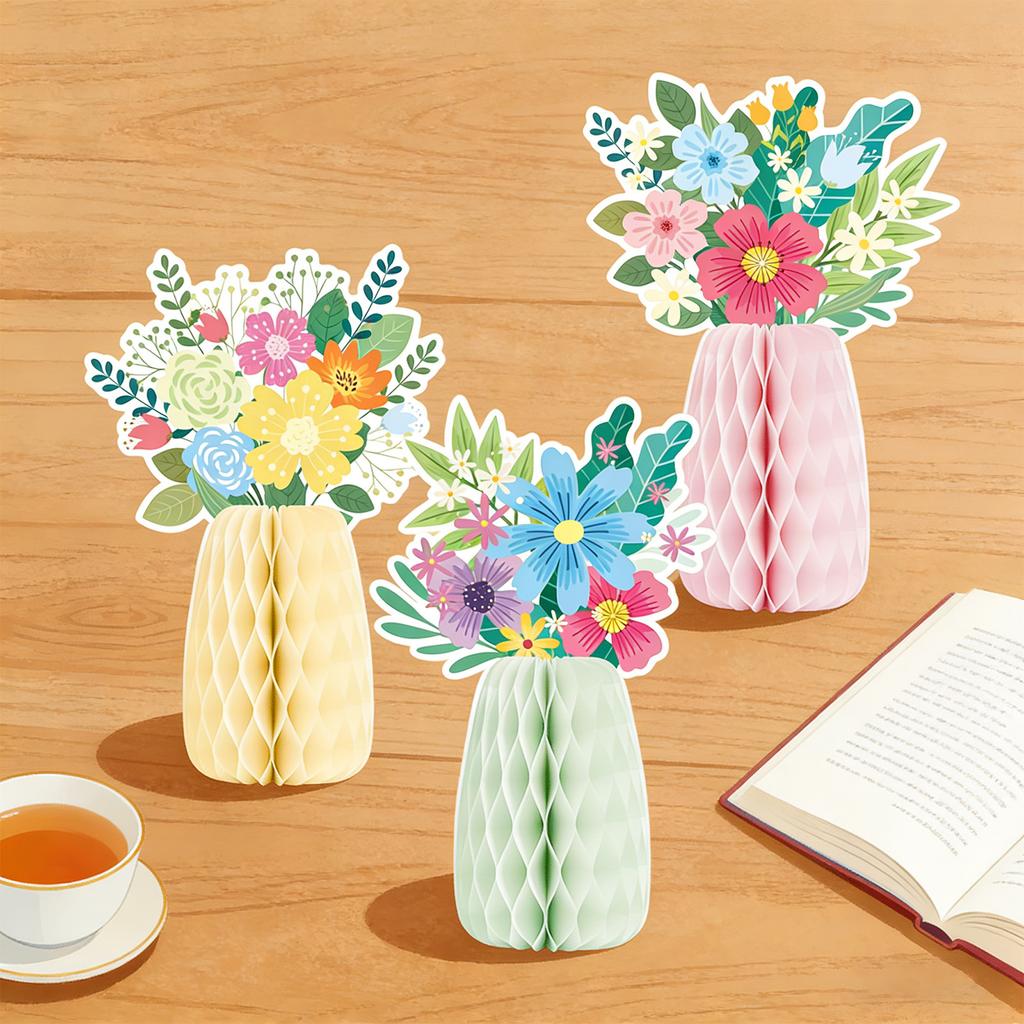 Colored Paper Vase Honeycomb Holiday Decoration for Easter Tabletop Centerpieces Wedding Receptions Festival Decoration