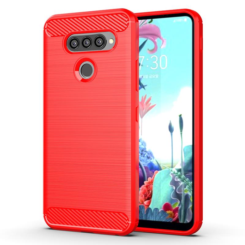 

Повністю захисна м’яка задня кришка для LG K50S протиударний силіконовий чохол для lg k50s lgk50s чохли з вуглецевого волокна Coque Fundas LG K50S червоний