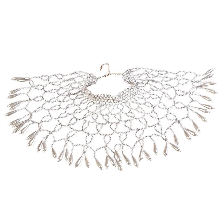 Женский Жемчужный Воротник Галстук Многослойный Чокер Модный Тренд Аксессуары для Одежды 1