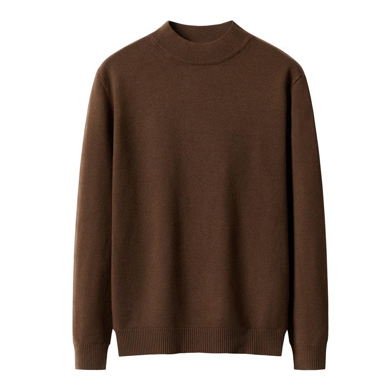 Solid Color Round Neck Bottoming Shirt Pullover Men's Autumn and Winter Fashionable Casual Sweater Knitted Top