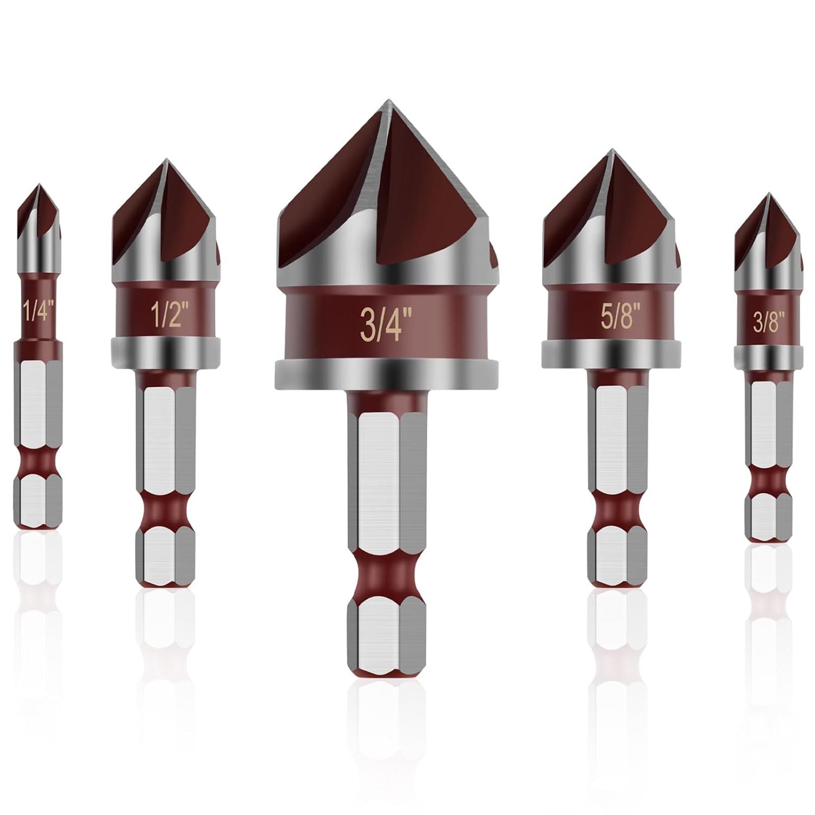 

Countersink Drill Bit Set for Wood Metal Chamferer High-Efficiency Countersink Drill Bit for Home Kitchen Accessories