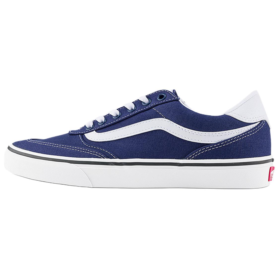 

Vans Brooklyn LS Slip Resistant Abrasion Resistant Low top Skateboard Shoes Men s Blue White VN000D7QEMT 39