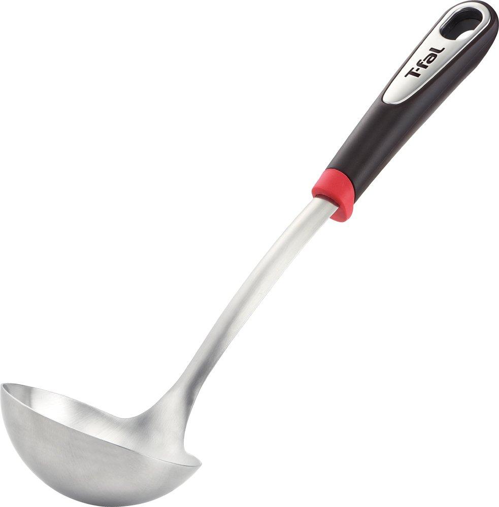 Ingenio Stainless Steel Ladle with Stainless Dishwasher and Silicone Stopper T-fal Easy-Pour Head, Steel, Safe, (K12602)