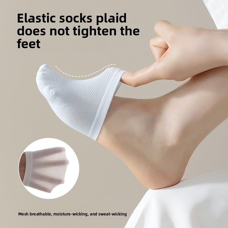 Half-length Sock Children's Summer Lightweight Mesh Breathable Silicone Anti-slip Non-slip Heel-free High Heels Foot Cover Socks for Girls Short Socks