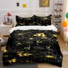 Golden Floral Pattern Bedding Set Bedding Set (1 Duvet Cover, 2 Pillowcases, Duvet Not Included)