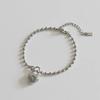 EE10 Surgical Steel Heart Pendant Silver Ball Bracelet