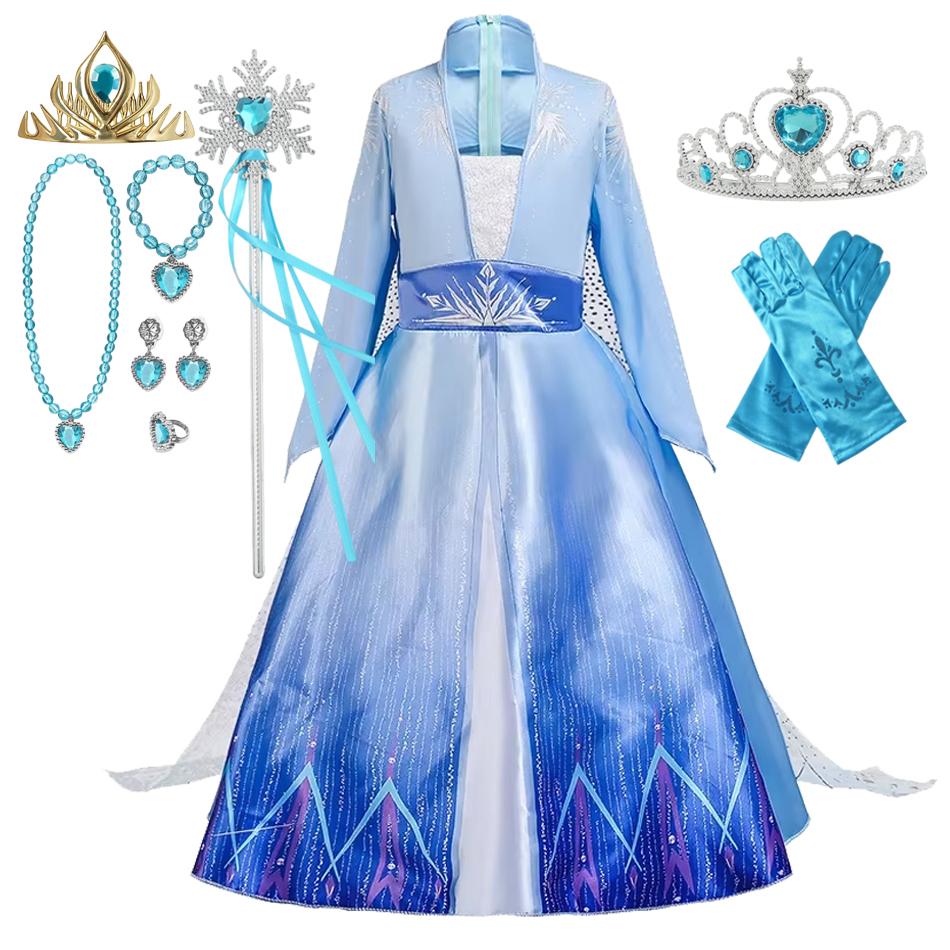 Girls Princess Dress Snow Queen Costume Carnival Party Halloween Kids Clothes Birthday Party Dress
