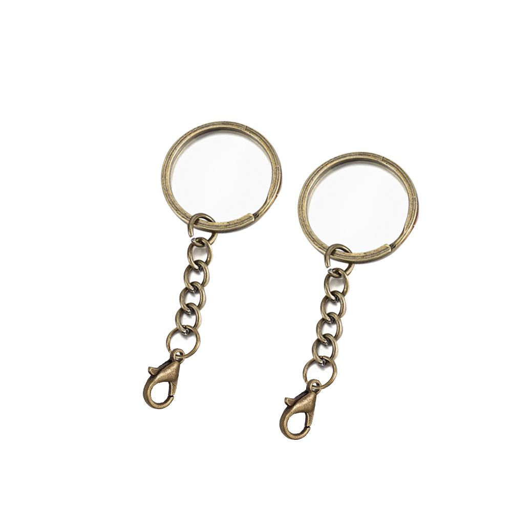 10/20pcs 25 28 30mm Screw Eye Pin Key Chain Key Ring With Eye Screws Round Split Keyrings For DIY Jewelry Making Accessories