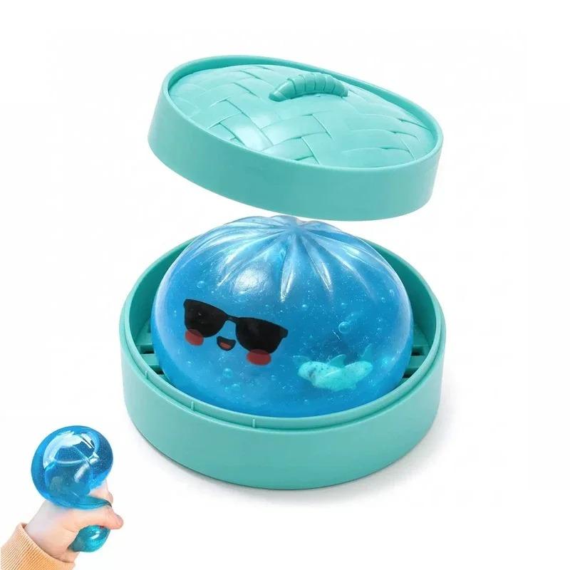 Hett Nytt Haj-Dumplings Squishy Leksak Mjuk Långsam Återhämtning Squishy Leksak Fidget Med Ångkokare Ångkokt Fylld Bulle Squishy Kläm