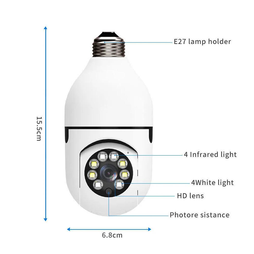 New HD 1080P E27 Bulb WIFI Smart Camera Night Vision Two Way Audio Monitor Human Tracking for Home Outdoor Security Protection