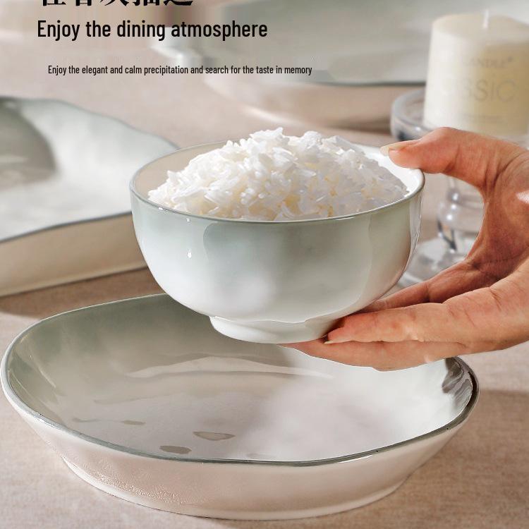 2025 Nordic Style Hand-Painted Ceramic Bowl & Plate Set