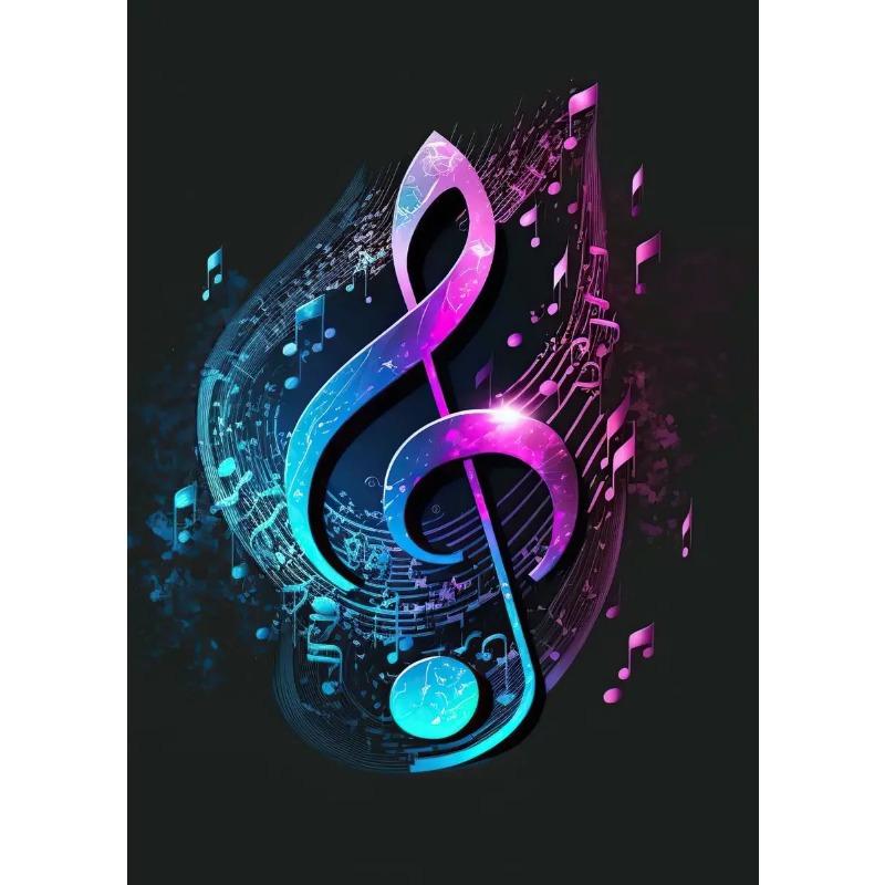 Vintage Musical Notes and Headphones Instruments Art Poster Canvas Painting Wall Print Picture for Music Studio Home Decor