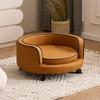 Removable Washable Cat Bed with Curved Design All-Season Pet Sofa for Small Dogs Plush Lounge Chair for Teddy Solid Wood Pet Bed