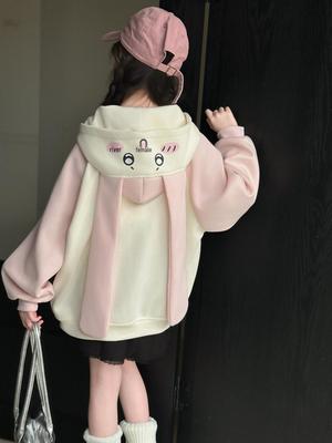 2025 Mädchenmode Kapuzenstrickjacke mit Hasenohren - Herbst-Sweatshirt für Kinder