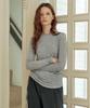ZEROSTREET Shirred Layered T-Shirt / Melange Gray