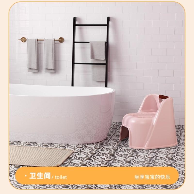Thick Plastic Children's Cookie Stool, Home Shoe Bench, Non-Slip Bathroom Stool, Cartoon Low Stool for Kids' Room or Bathroom