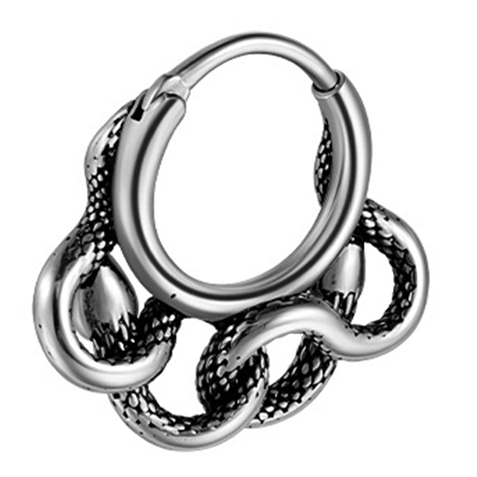 

Вінтажні панк-смугасті сережки зі змією з унікальним дизайном. Сережки зі сплавом. Подарунок для ентузіастів моди