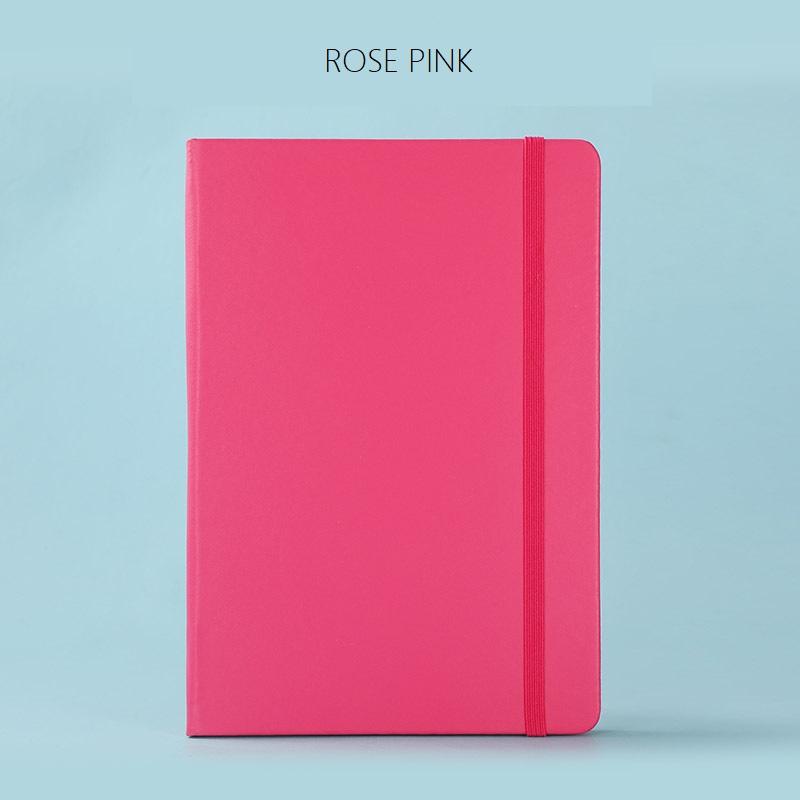 A5 Macaron Candy Color Ruled PU Leather Hardcover Elastic Closure Notebook