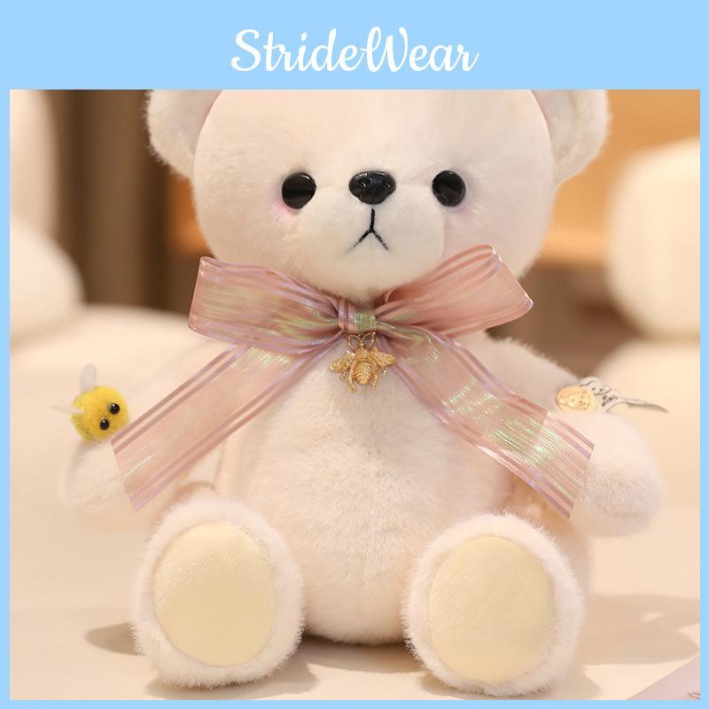 Decoration Bow Cute Deer And Bear Plush Toy Doll For Room Decoration And Gift