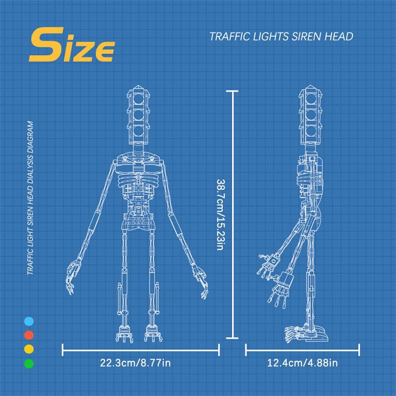 Buildmoc Ideas Siren Head Ampel Horror Legende MOC Bausteinsets Spielzeug für Kinder Kinder Geschenke Spielzeug 303PCS Bausteine