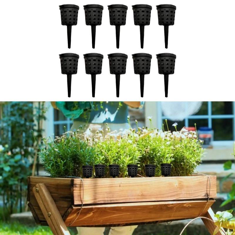 10 Pieces Fertilizer Basket Nutrition Cup Small Bonsai Fertilizer Box with Lid for Plant Gardening Offices Courtyards Balconies