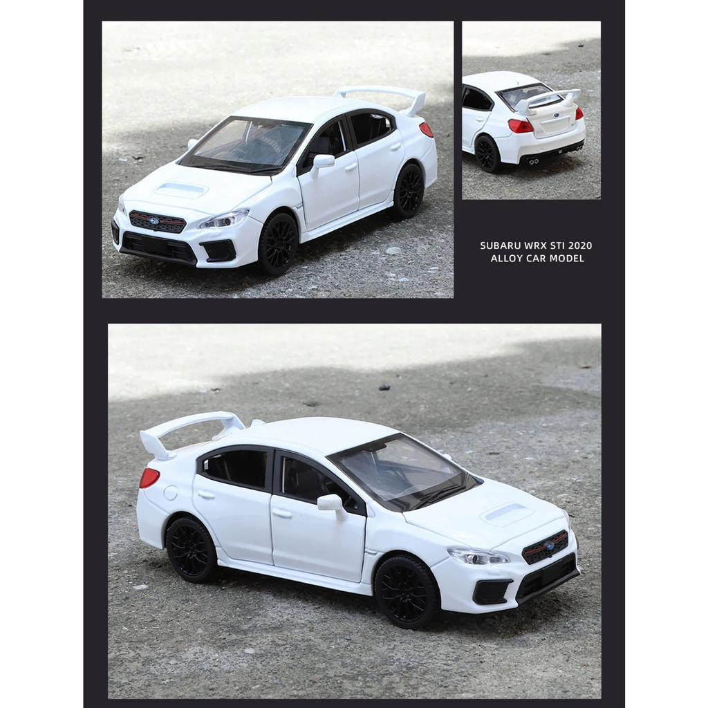 1/30 Subaru Impreza WRX STI Alloy Sports Car Model Diecast Metal Racing Vehicles Car Model Sound Light Simulation Kids Toys Gift