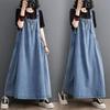 Plus Size Women's Summer Denim Overall Dress - Loose, Slimming, Korean Style for Maternity and Big Swing