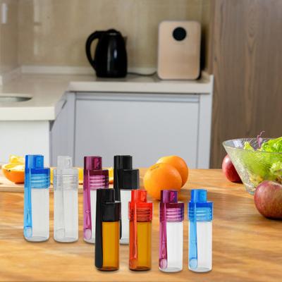 10Pcs Glass Bottle with Spoon Portable Condiment Bottle Small Seasoning Container for Travel Outdoor Camping