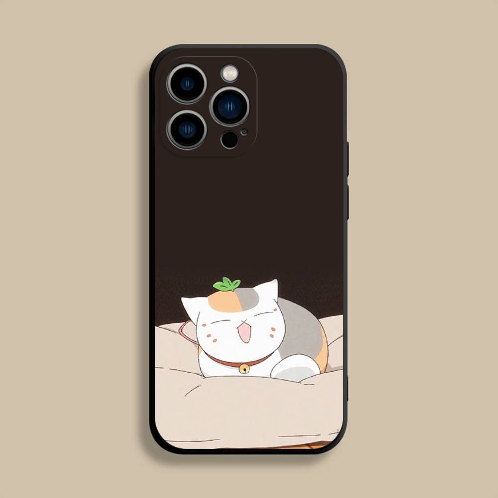 Sensei Natsume yuujinchou Nyanko Phone Case For iPhone 17,16,15,14,13,12,Pro,Max,Plus,E,SE4,Air,Mini Black Soft Cover