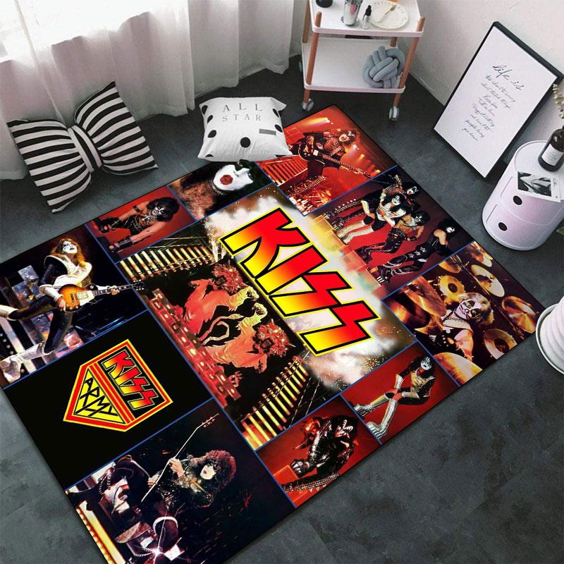 KISS rock band Carpets and Rug 3D Printing Carpet Floor Mat Living Room Bedroom Large Area Soft Carpet-JM006