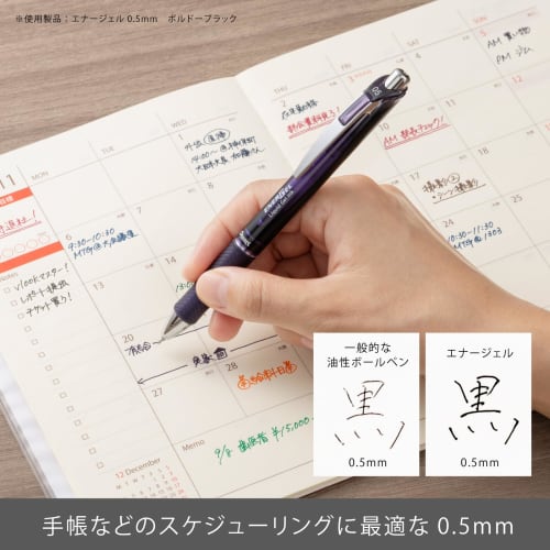 Pentel Ballpoint Pen Gel Ink Energel Knock Type 0.5mm BLN75Z-12AMZ 12 Color Set with Case