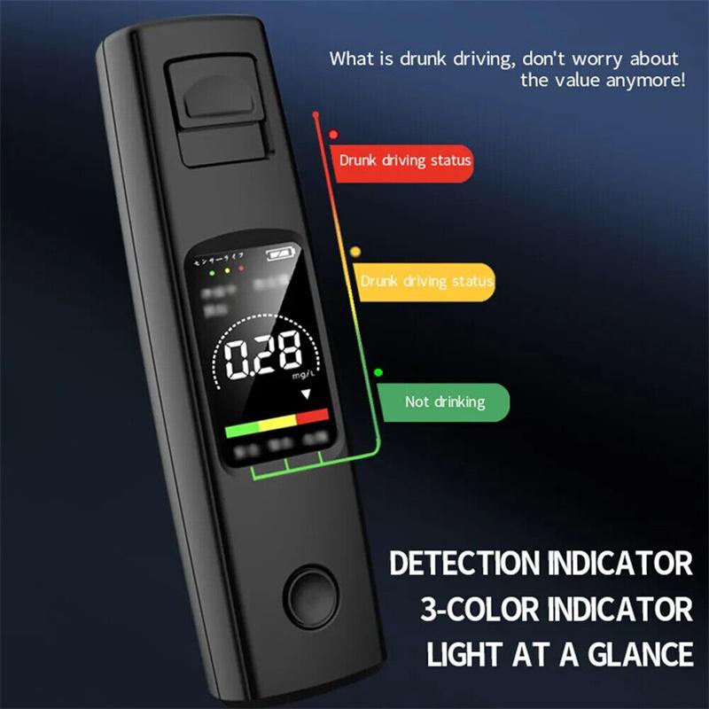 Alcohol Tester Professional High Sensitivity Breathalyzer Non-Contact Alcoholometer Type-C Charging Portable Breathalyzer
