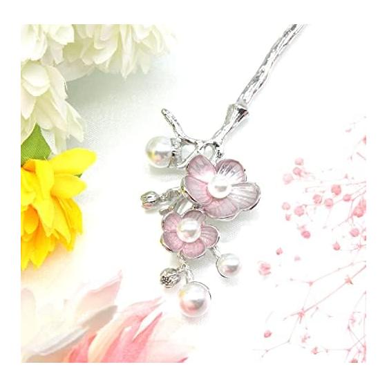 Miaomyao Hairpin Kanzashi Single Prong Hair Stick for Japanese Traditional Wear (Tomesode), Hair Accessory, Metal, Antique, Cubic Zirconia, Couple,