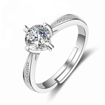 Wedding Diamond Ring Luxury Heart Claw Slightly Inlaid Fashion Couple Women's Ring