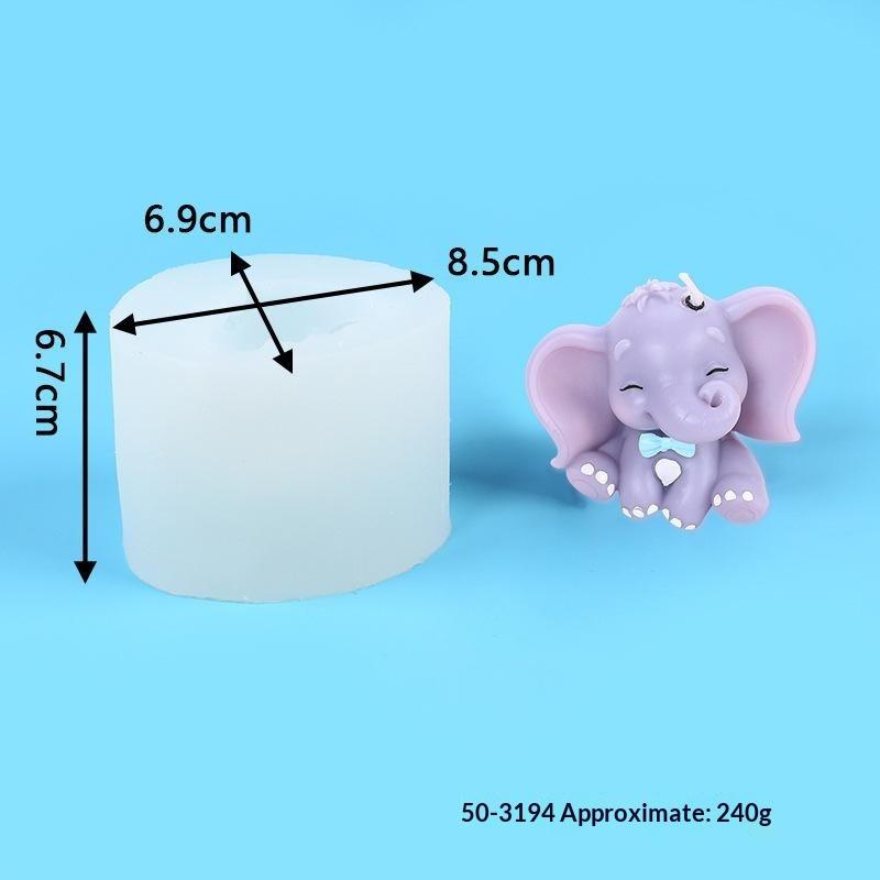 Cute 3D Elephant Silicone Candle Mold BPA Free Reusable DIY Animal Resin Mold for Party Ornament Home Decoration DIY
