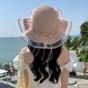 Summer Pearl Floral Straw Hat With Wide Brim For Outdoor Travel Sun Protection