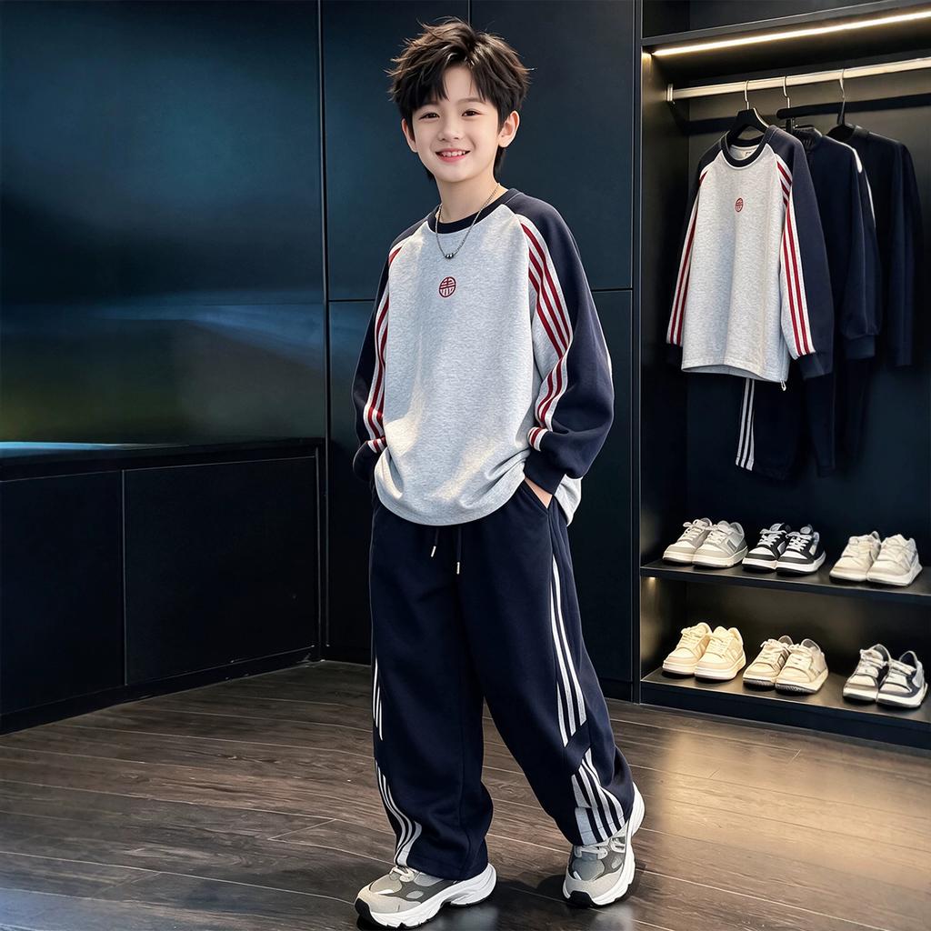 Zweiteiliges Sweatshirt-Set für Jungen Lässiges Herbst-Outfit